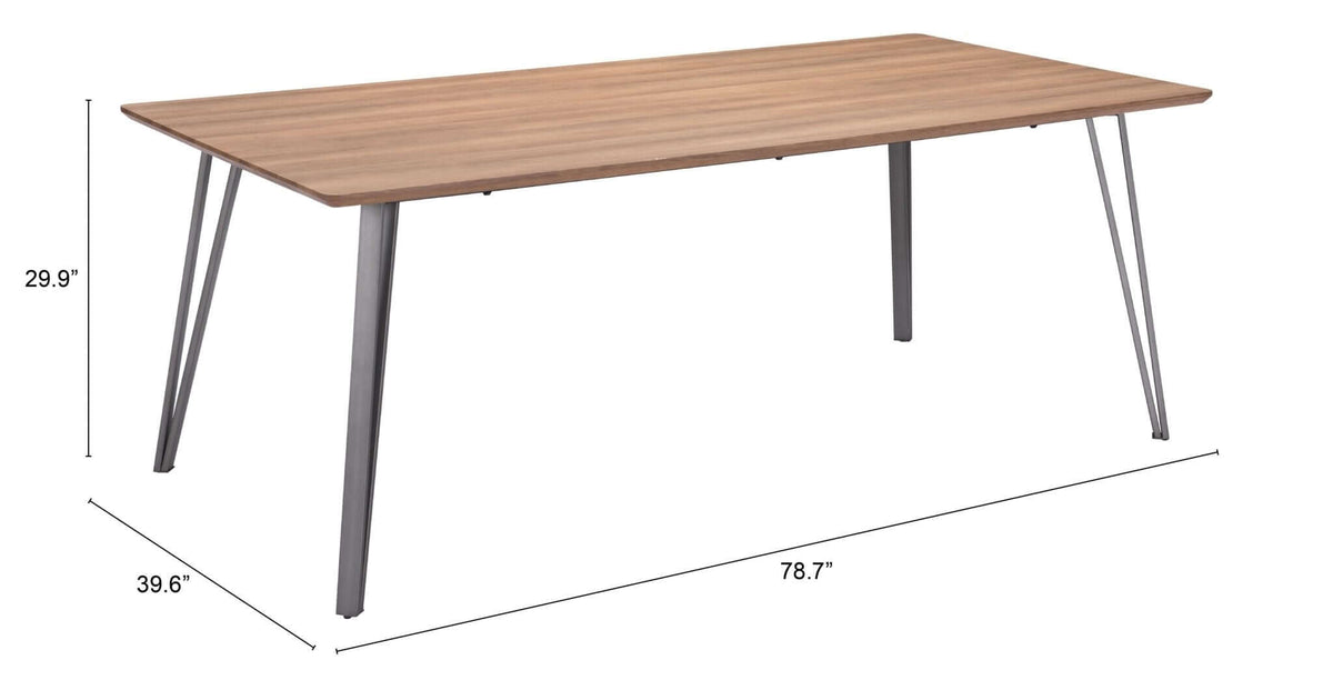 Perpignan Large Rectangular Dining Table Walnut Brown Top - Revel Sofa 