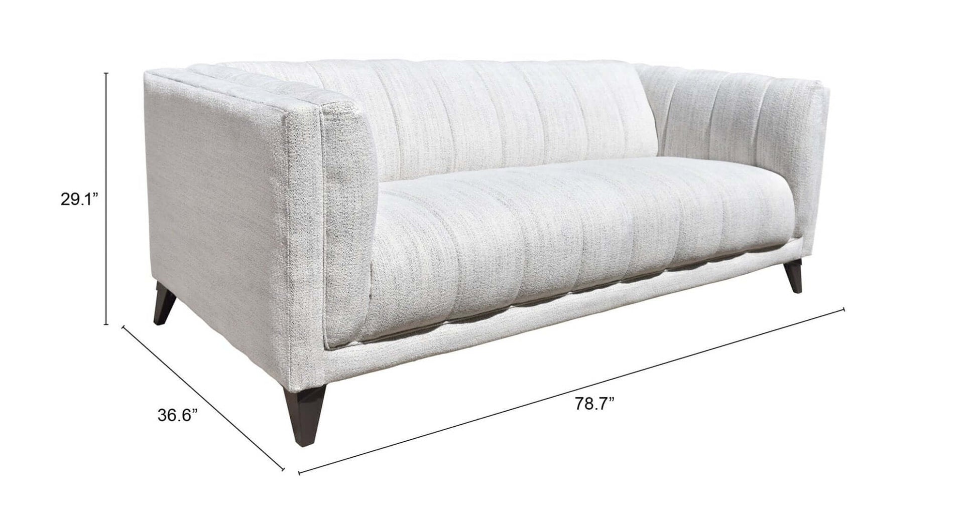 Punta Cana MCM Style Channel Tufted Polyester Fabric Sofa 79” - Revel Sofa 