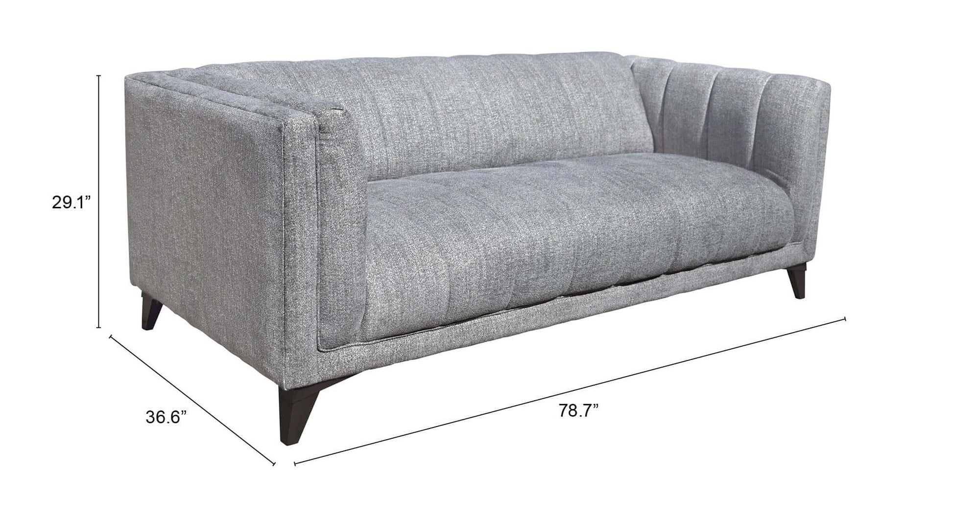 Punta Cana MCM Style Channel Tufted Polyester Fabric Sofa 79” - Revel Sofa 