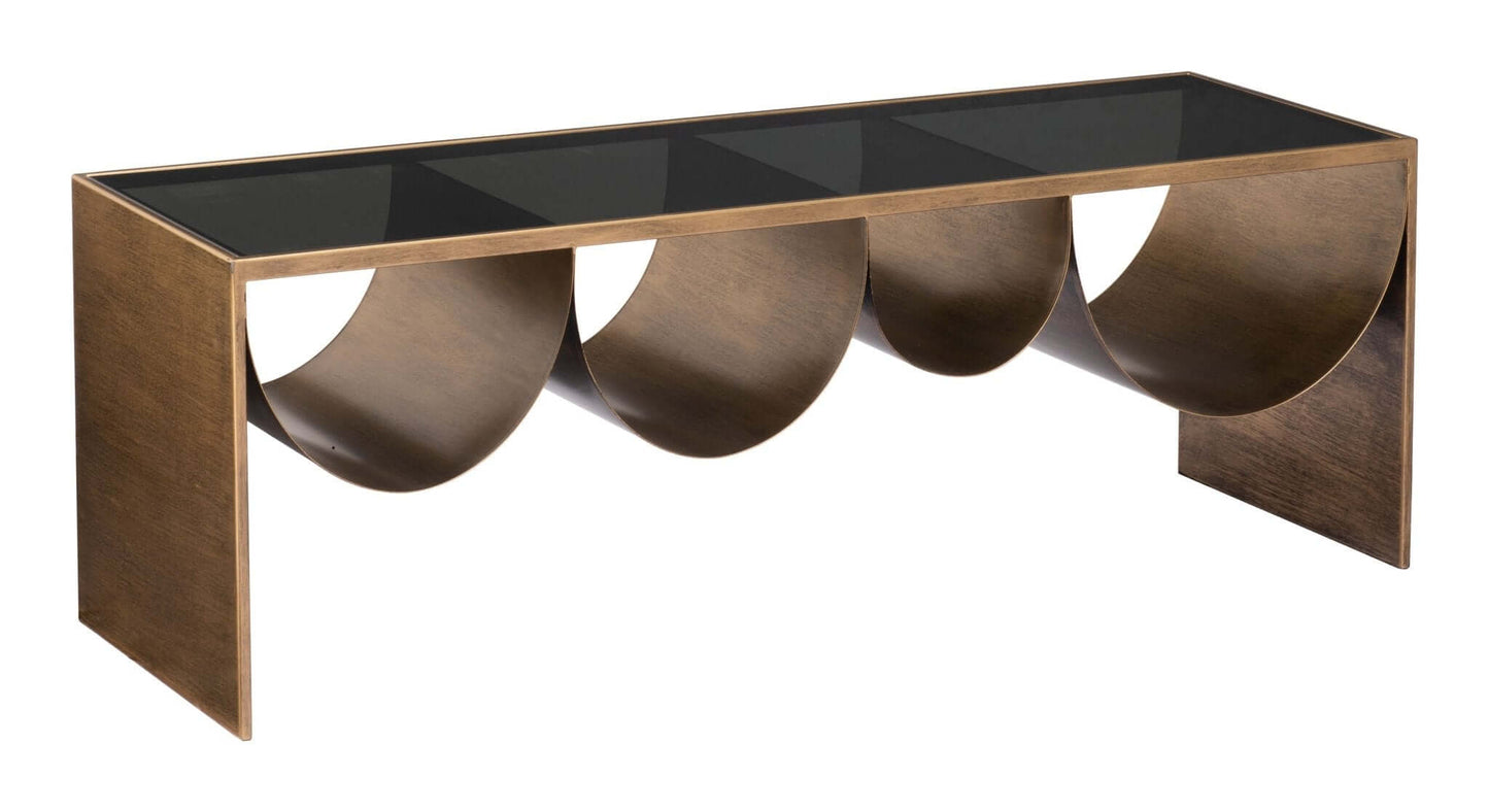 Reed Glass Top Center Coffee Table w Storage - Revel Sofa 