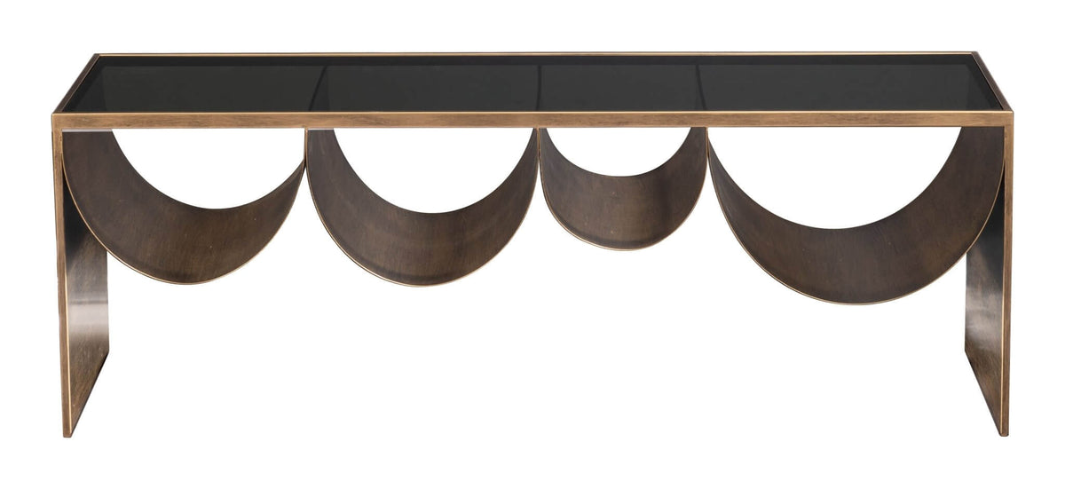 Reed Glass Top Center Coffee Table w Storage - Revel Sofa 