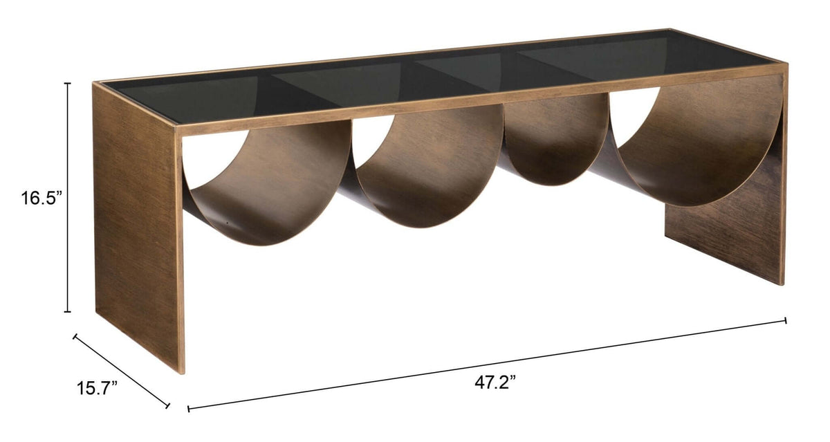 Reed Glass Top Center Coffee Table w Storage - Revel Sofa 