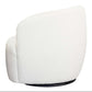 River White Boucle Upholstered Swivel Barrel Lounge Chair - Revel Sofa 