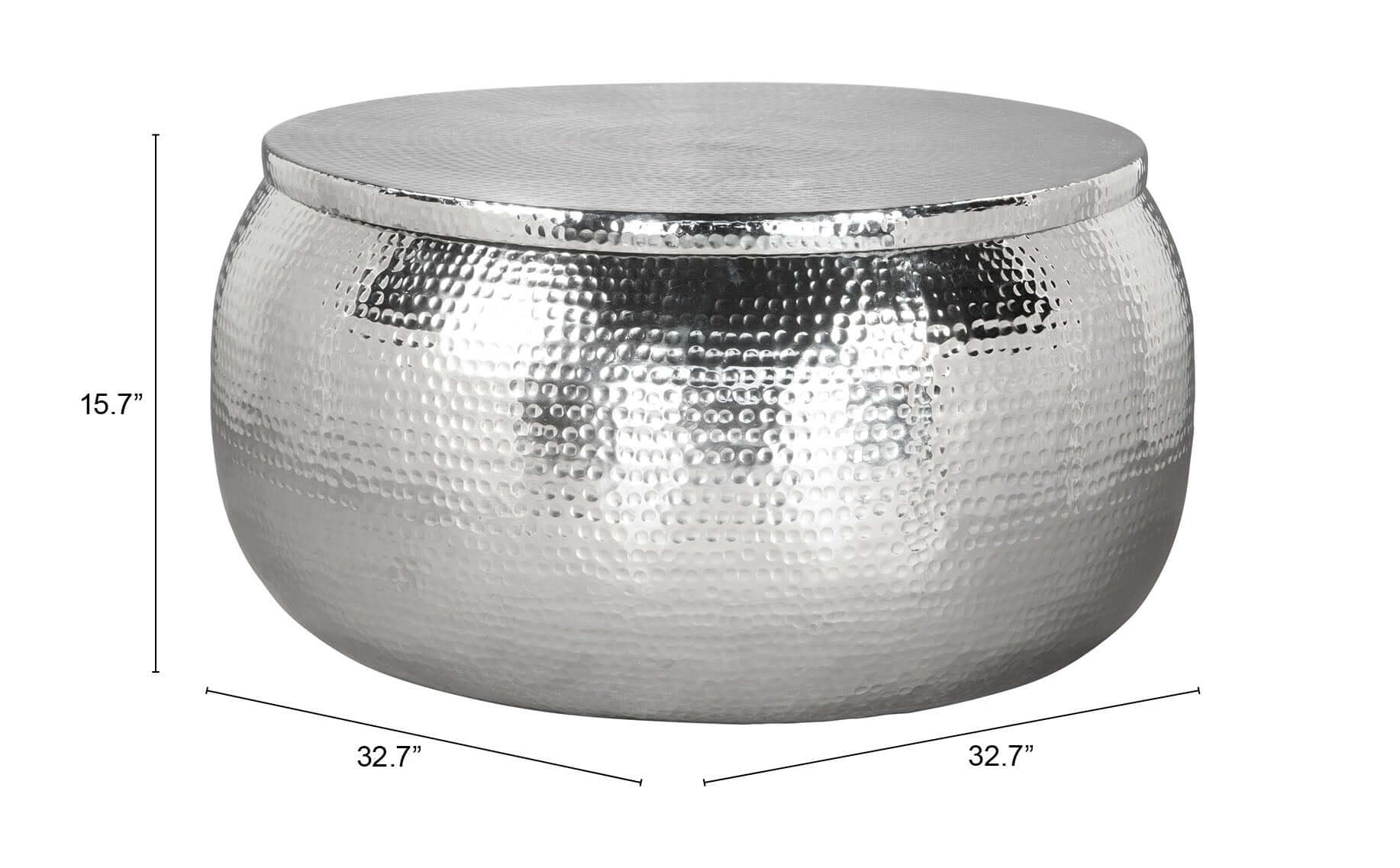 Solo Metallic Round Coffee Center Table With Storage - Revel Sofa 