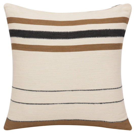 Striped Cotton Zippered Throw Pillow (20" X 20") - Revel Sofa