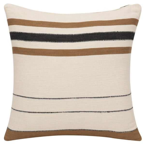 Striped Cotton Zippered Throw Pillow (20