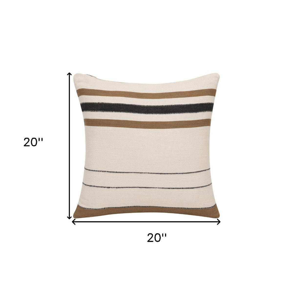 Striped Cotton Zippered Throw Pillow (20" X 20") - Revel Sofa 