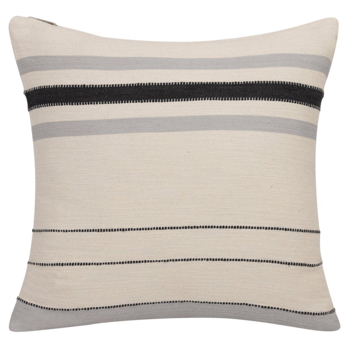 Striped Cotton Zippered Throw Pillow (20" X 20") - Revel Sofa 