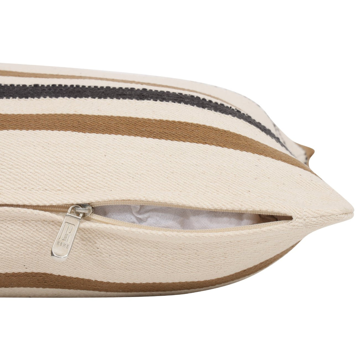 Striped Cotton Zippered Throw Pillow (20" X 20") - Revel Sofa 
