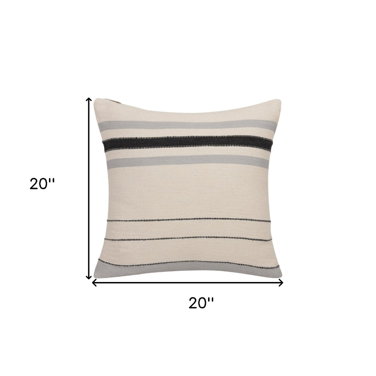 Striped Cotton Zippered Throw Pillow (20" X 20") - Revel Sofa 