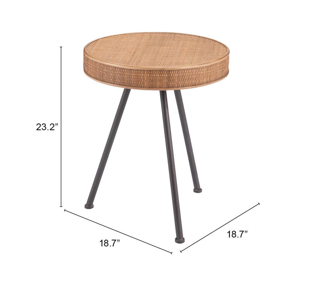 Stuart Rattan Weave Side Accent End Table - Revel Sofa 