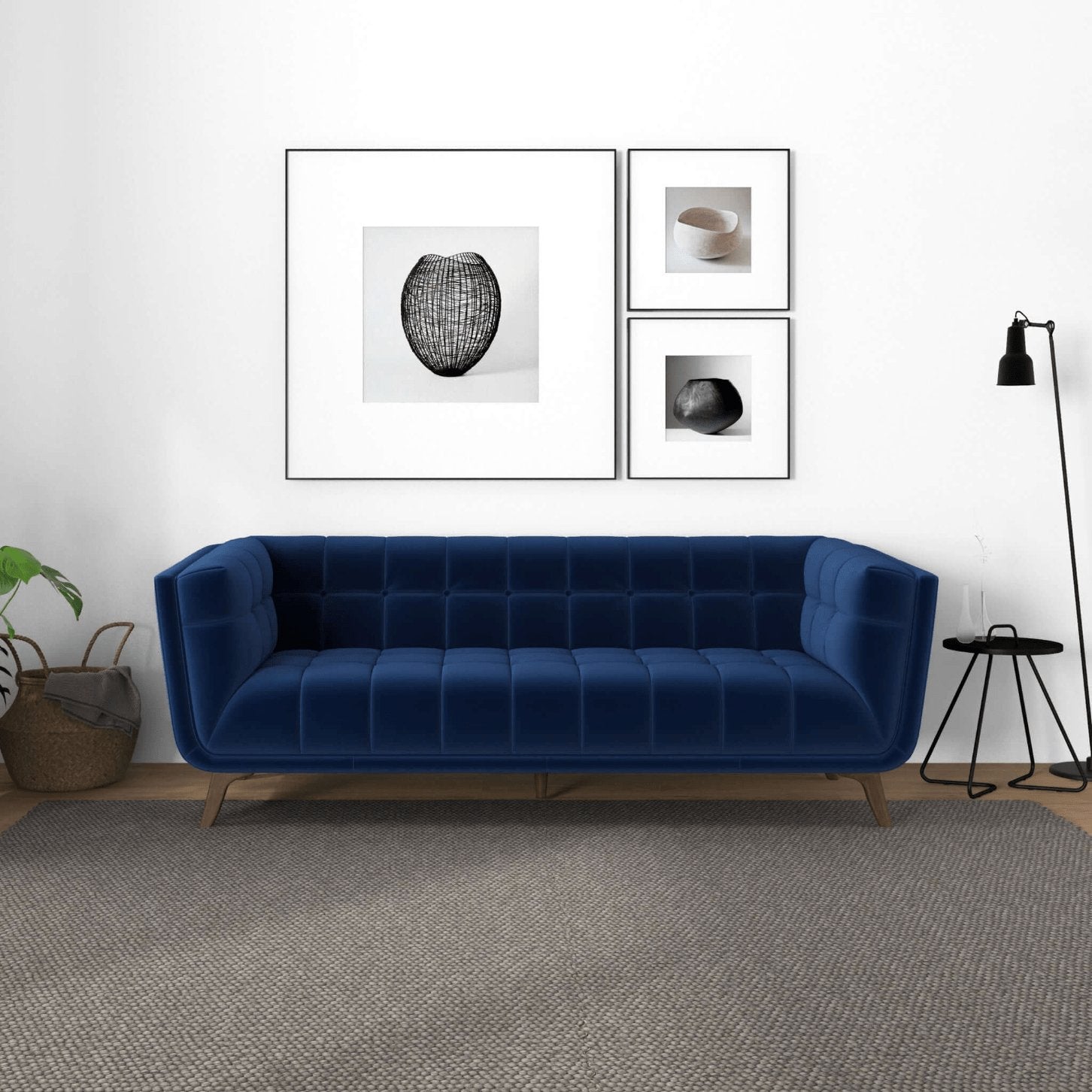 Addison MCM Styled Tufted Sofa Couch 86” - Revel Sofa 