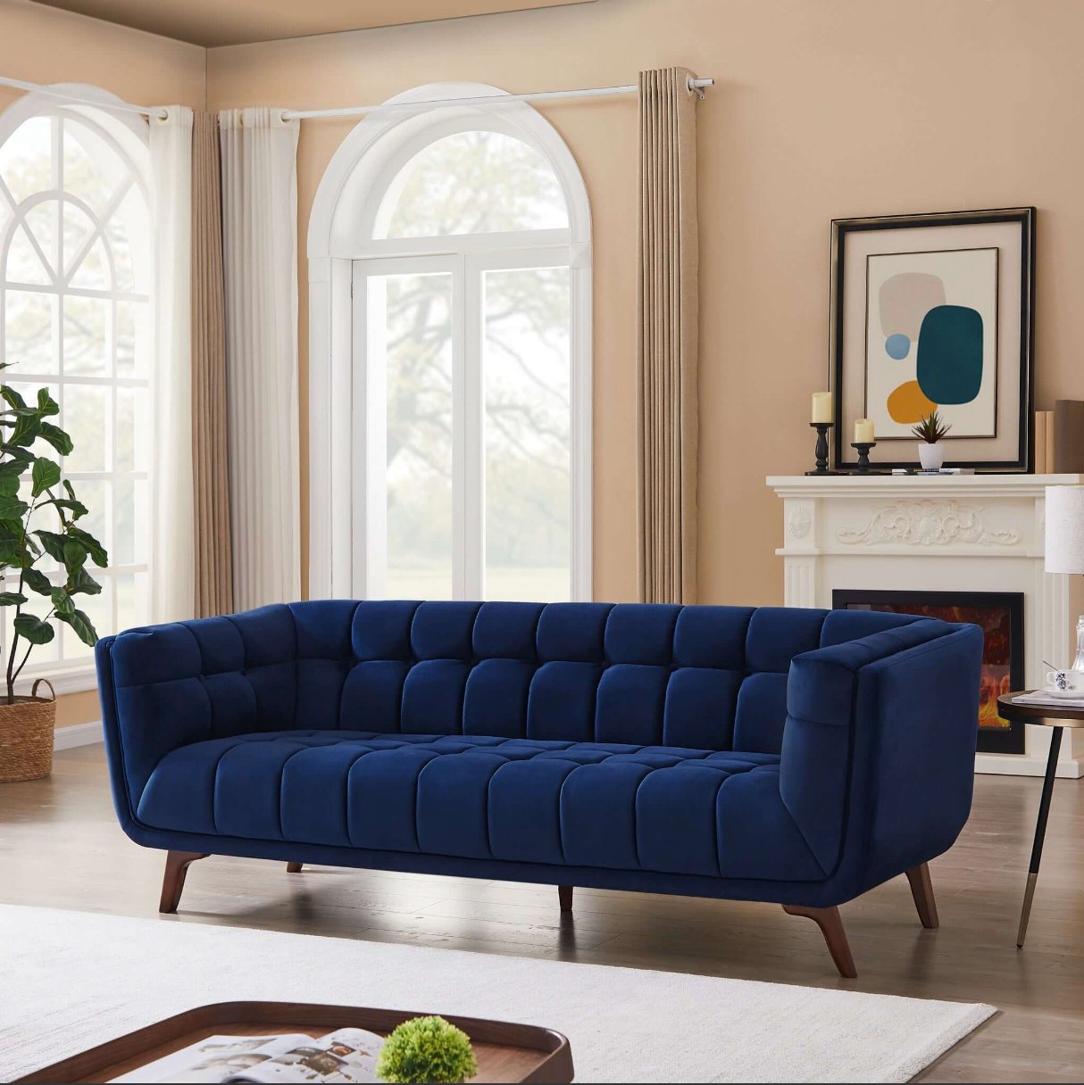 Addison MCM Styled Tufted Sofa Couch 86” - Revel Sofa 