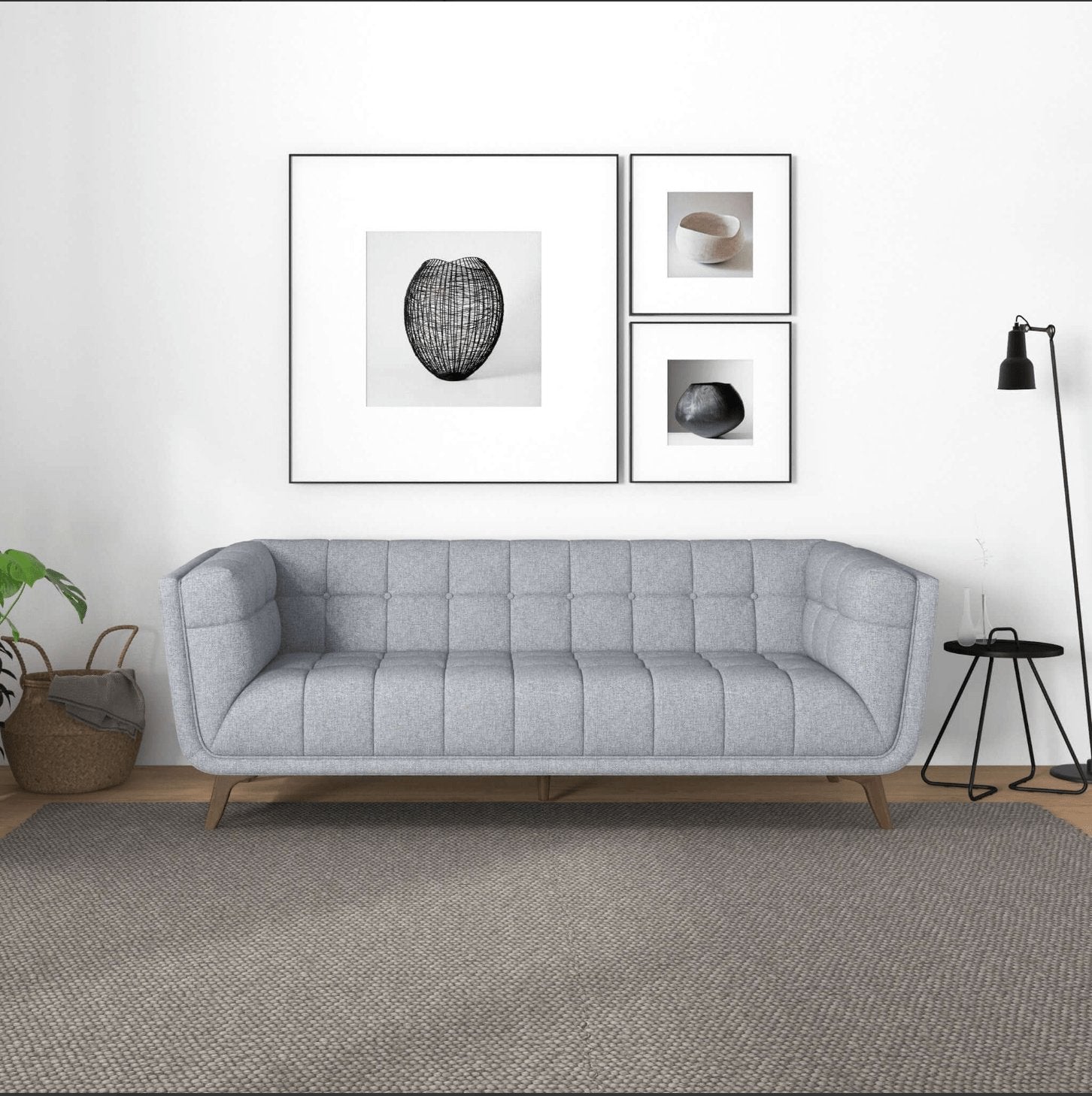 Addison MCM Styled Tufted Sofa Couch 86” - Revel Sofa 