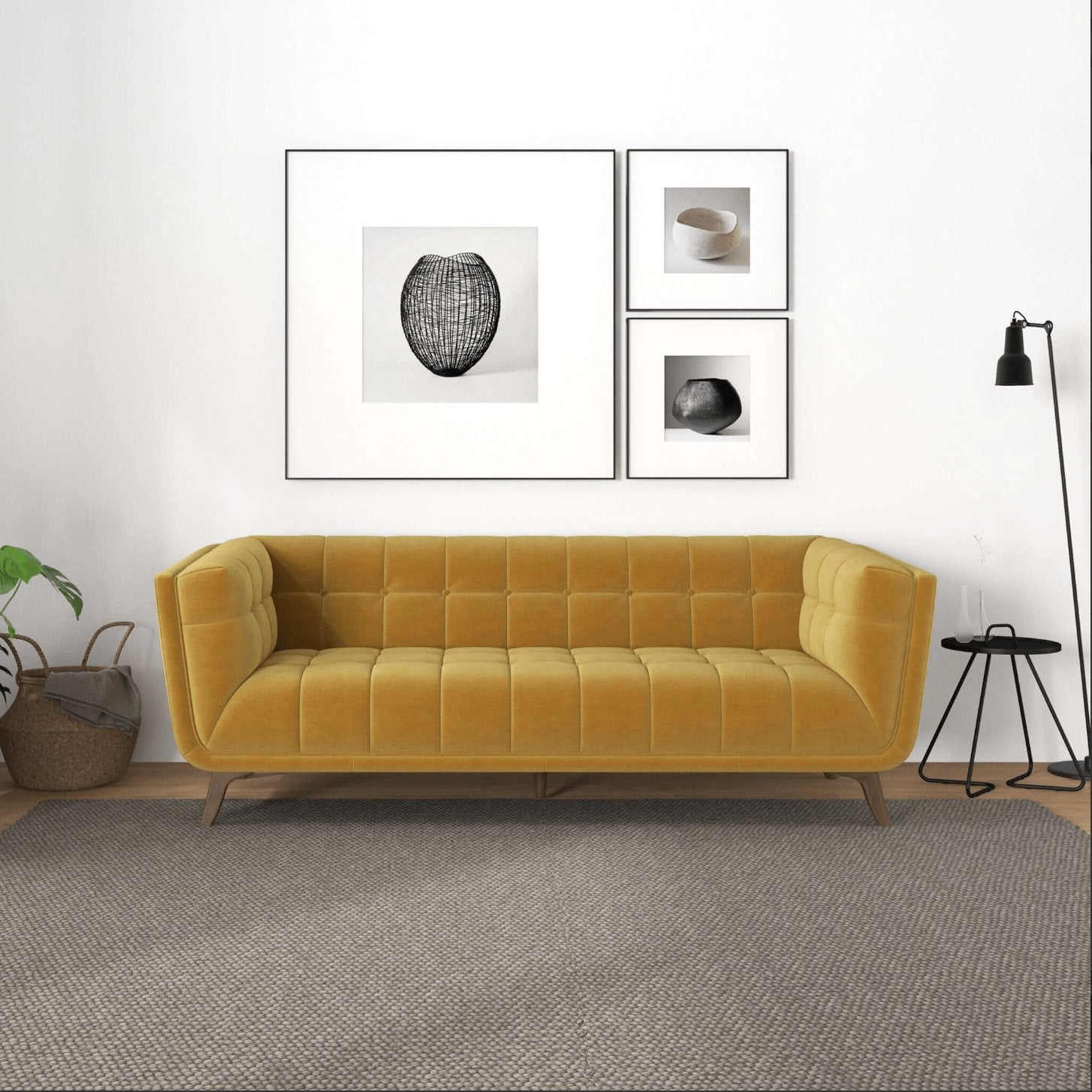 Addison MCM Styled Tufted Sofa Couch 86” - Revel Sofa 