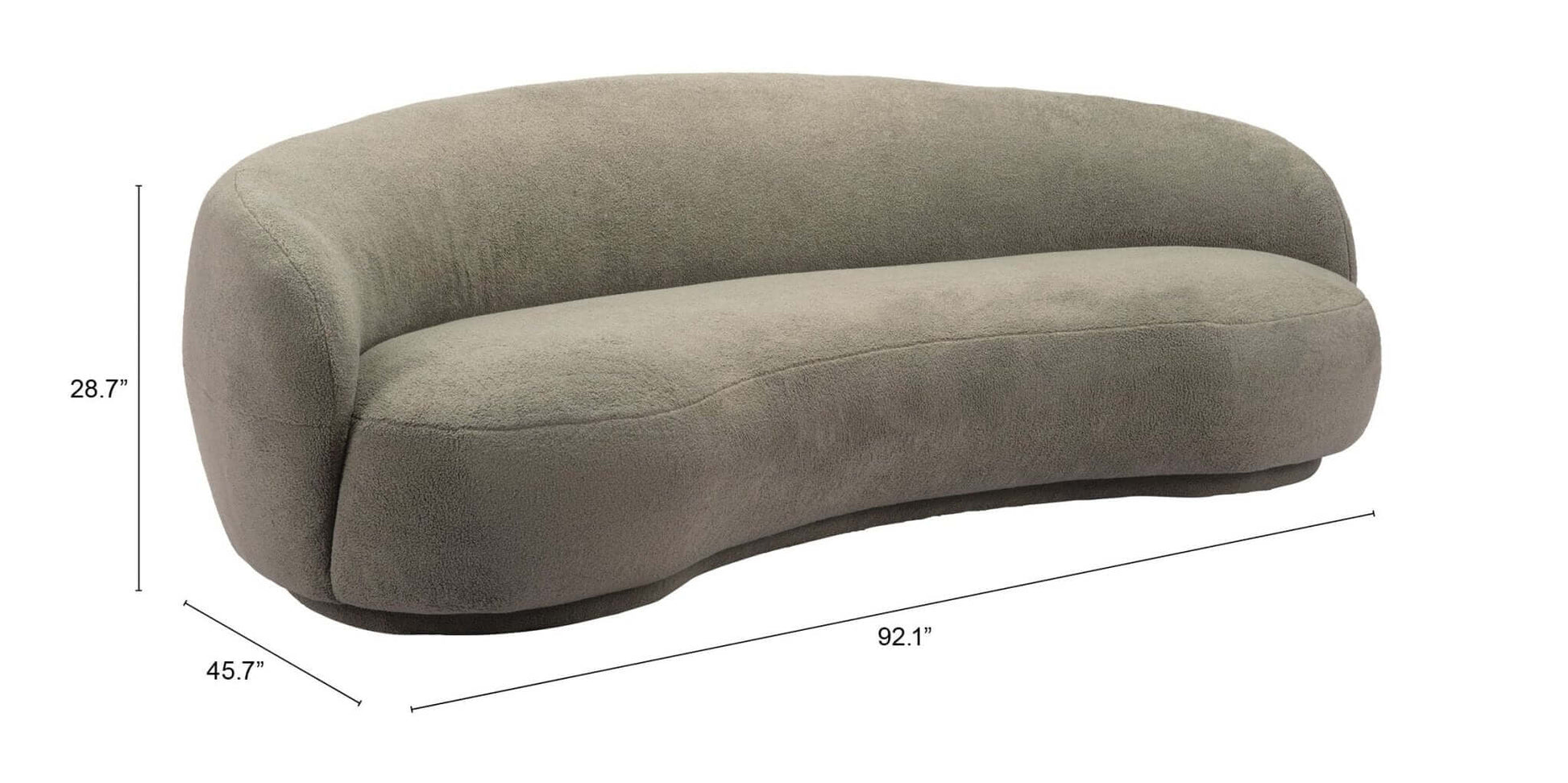 Tibet Modern Curvy Boucle Sofa 92” - Revel Sofa 