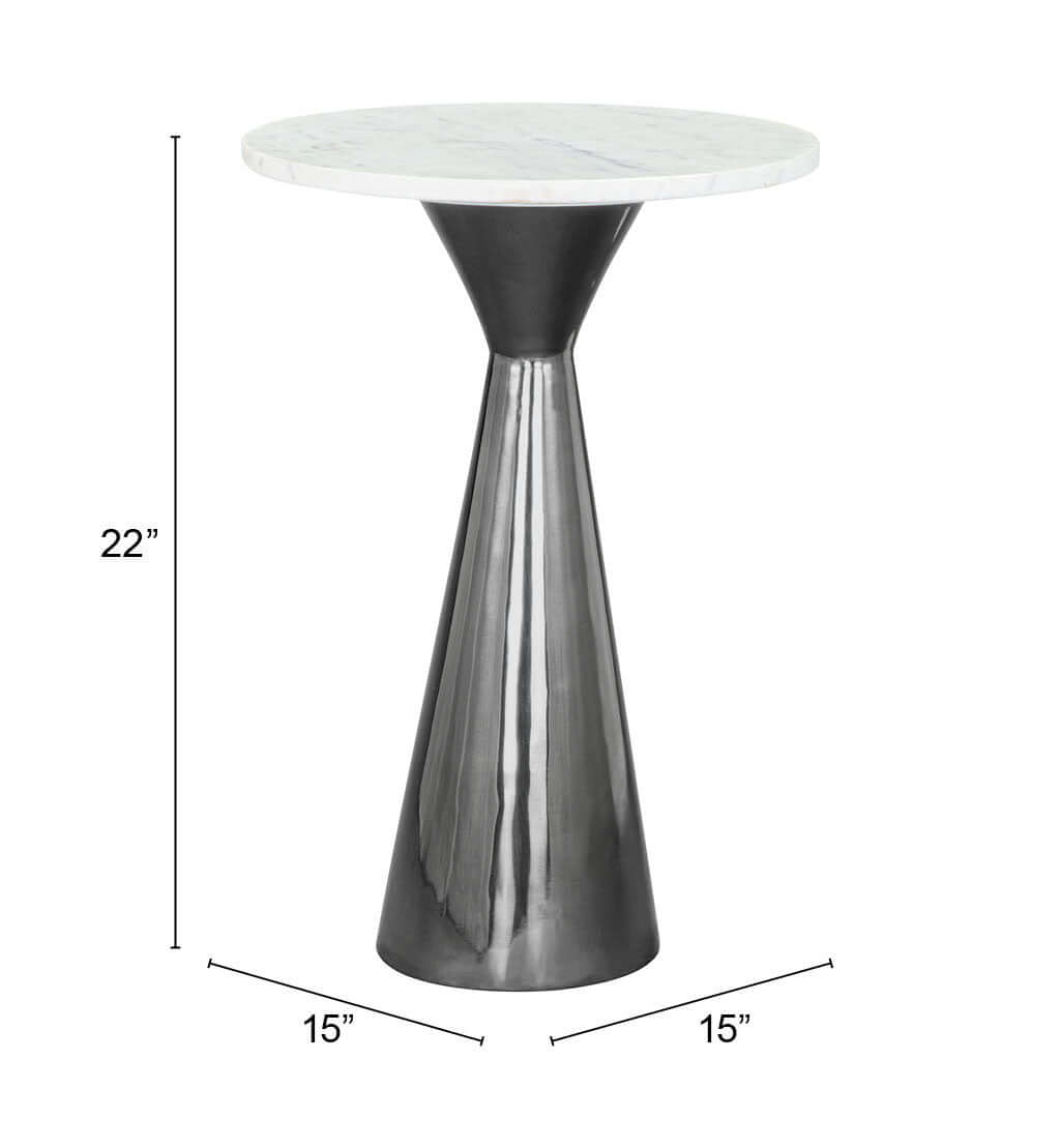 Tim Modern Accent End Table in White & Black - Revel Sofa 