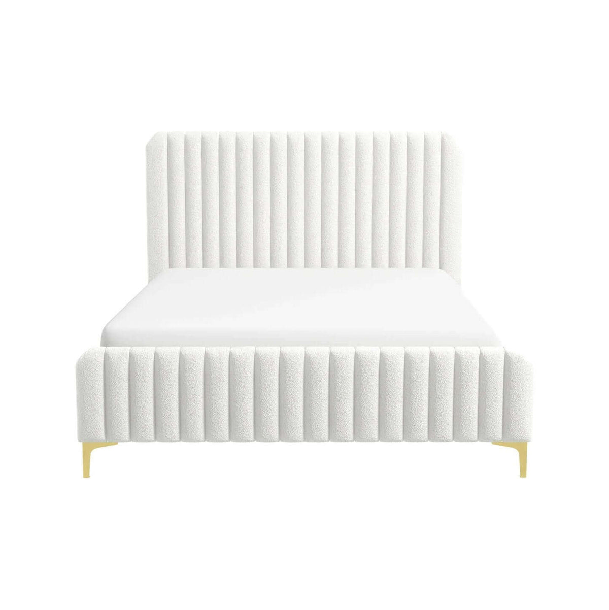 Valery Boucle Channel Tufted Platform Bed Frame - Revel Sofa 