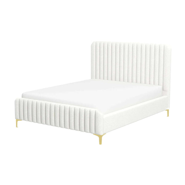 Valery Boucle Channel Tufted Platform Bed Frame - Revel Sofa