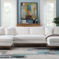 Valiant MCM U-Shape Sectional Dual Chaise Sofa, Ivory Chenille 127" - Revel Sofa 