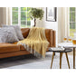 Woven Acrylic Solid Color Throw Blanket in Various Color Options